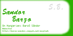 sandor barzo business card